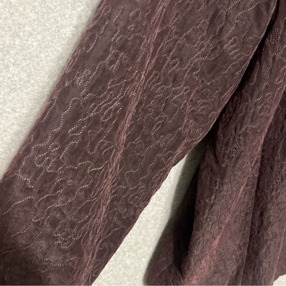 Eileen Fisher Jacket Women's 1X Plus Purple Silk Open Front Embroidered Classic - Picture 5 of 12